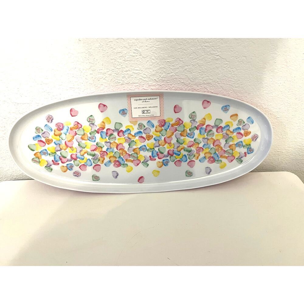 Cupcakes and Cashmere Acrylic‎ Hearts Platter -Candy, Appetizers, Love Theme